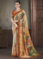 Natural Silk Multi Colour Casual Wear Printed Saree